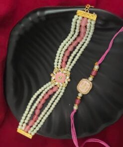 Narali Purnima Kundan Brother & Sister Rakhi Set