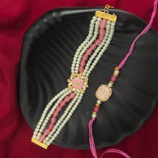 Narali Purnima Kundan Brother & Sister Rakhi Set