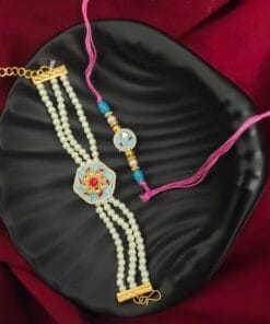 Ethnic Kundan Bhaiya Bhabhi Rakhi Set: Festive Bangles and Armlets