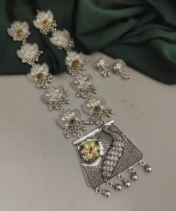 Glamaya Maahi Peacock Necklace Earring Set 1 GLAM-CN-OX-46F7-338077-70-3