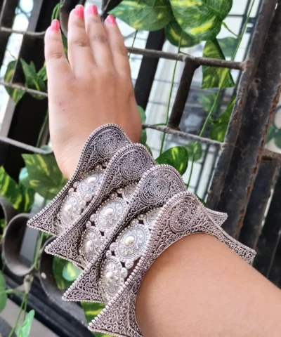 Glamaya Oxidised Adjustable Bangles Set Of 7 Pc Size 2.6 1 GLAM-CB-OX-185-434816-275-2