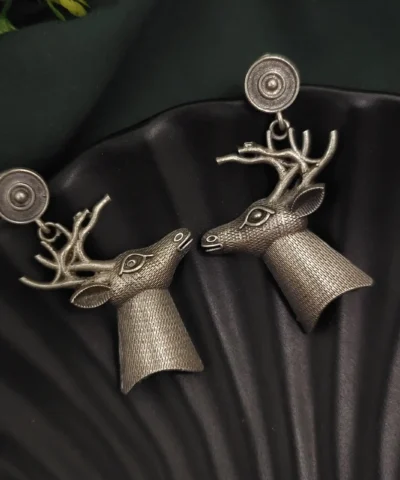 Glamaya Silver Replica Deer Earring 1 GLAM-ER-OX-60-792421-70-2