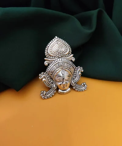 Glamaya Durga Oxidised Adjustable Finger Ring 1 GLAM-RI-OX-9-500946-12-5