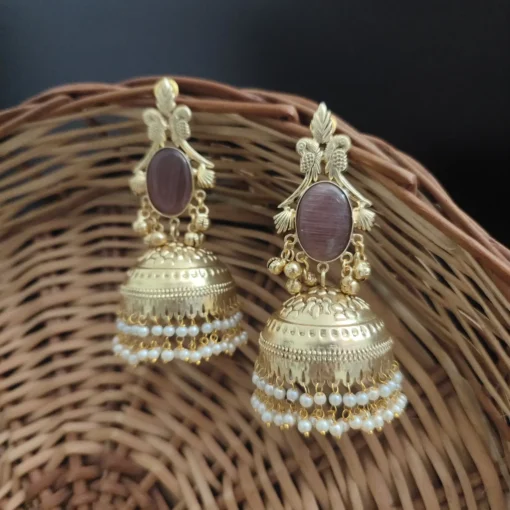 Glamaya Raha Golden Light Weight Jhumka 7 GLAM-ER-MF-90-530431-123-5 Glamaya Raha Golden Light Weight Jhumka 7 GLAM-ER-MF-90-530431-123-5