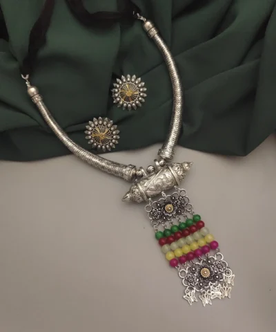 Glamaya Oxidised Ethnic Hasli Necklace 2 GLAM-NE-OX-76F7-427203-95-3