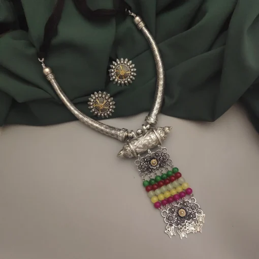 Glamaya Oxidised Ethnic Hasli Necklace 2 GLAM-NE-OX-76F7-427203-95-3 Glamaya Oxidised Ethnic Hasli Necklace 2 GLAM-NE-OX-76F7-427203-95-3