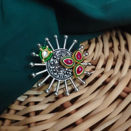 Glamaya Oxidised Sun Adjustable Ring 1 GLAM-RI-OX-40-798601-55-3