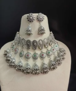 Glamaya Megha Choker Necklace Earring Set 1 GLAM-CN-OX-30-021549-57-5