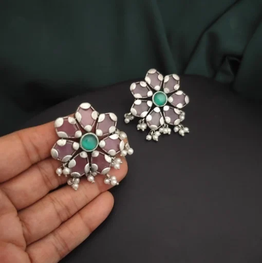 Glamaya Silver Lookalike Monalisa Flower Stud Earring 08 2 GLAM-ER-OX-30-344830-50-6 Glamaya Silver Lookalike Monalisa Flower Stud Earring 08 2 GLAM-ER-OX-30-344830-50-6