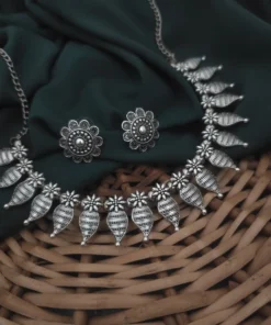 Glamaya Kabayali Oxidised Choker Neklace Set 2 GLAM-CN-OX-5-822411-12-10