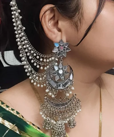 Glamaya Oxidised Mirror Danglers Earrings 2 GLAM-ER-MI-80-601129-125-2