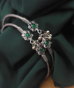 Glamaya Oxidised Flower Foot Kada 3 GLAM-BA-OX-25-842270-40-4