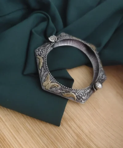 Glamaya Oxidised Two Tone Silver Replica Bangle 2 GLAM-BB-TT-31F3-211915-40-8