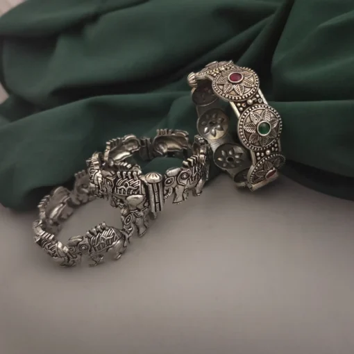 Glamaya Chhaya Elephant Bangles 3 Pc Set 1 GLAM-CB-OX-90-156590-136-5