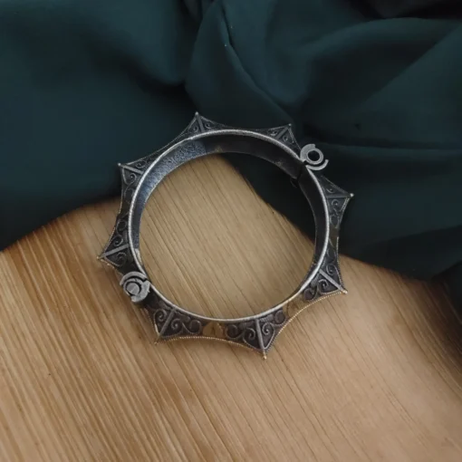 Glamaya Oxidised Two Tone Silver Replica Bangle 3 GLAM-BB-TT-22-130182-28-10 Glamaya Oxidised Two Tone Silver Replica Bangle 3 GLAM-BB-TT-22-130182-28-10