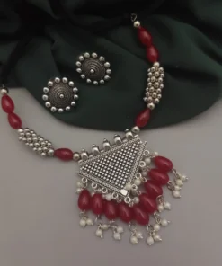 Glamaya Inaya Oxidised Ghungroo Necklace Set 3 GLAM-CN-OX-15F7-421457-25-7