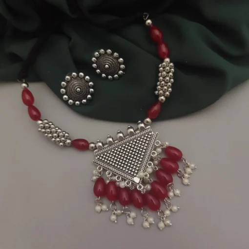 Glamaya Inaya Oxidised Ghungroo Necklace Set 3 GLAM-CN-OX-15F7-421457-25-7 Glamaya Inaya Oxidised Ghungroo Necklace Set 3 GLAM-CN-OX-15F7-421457-25-7