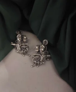 Glamaya Silver Lookalike Radha Krishna Stud Earrings 1 GLAM-ER-OX-40-334259-55-2
