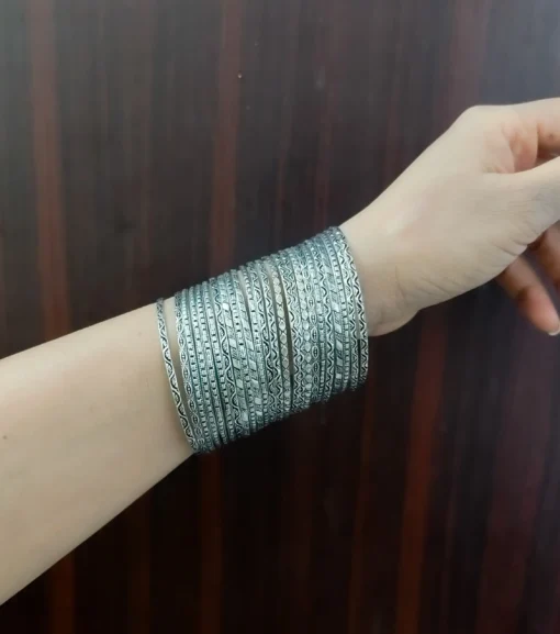 Glamaya Amruta Oxidised Bangles Set Of 24 Pc 2 GLAM-CB-OX-40-684931-56-5 Glamaya Amruta Oxidised Bangles Set Of 24 Pc 2 GLAM-CB-OX-40-684931-56-5