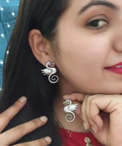 Glamaya Silver Replica Sea Horse Earring 3 GLAM-ER-OX-11-959453-14-10