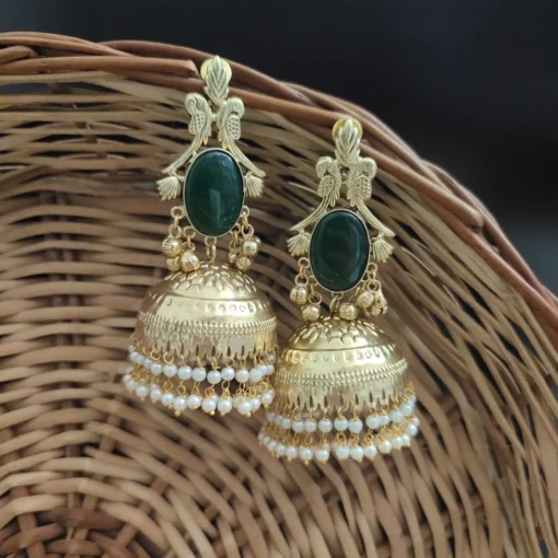 Glamaya Raha Golden Light Weight Jhumka 14 GLAM-ER-MF-90-530431-123-5 Glamaya Raha Golden Light Weight Jhumka 14 GLAM-ER-MF-90-530431-123-5