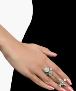 Glamaya Oxidised Chain Finger Ring 2 GLAM-RI-OX-14-972241-25-5