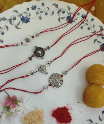 Glamaya Oxidized Rakhi Set Of 4 Pc 1 GLAM-CB-OX-20-156016-37-5