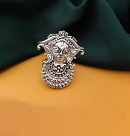 Glamaya Durga Maa Oxidised Adjustable Finger Ring 1 GLAM-RI-OX-15-248915-20-3