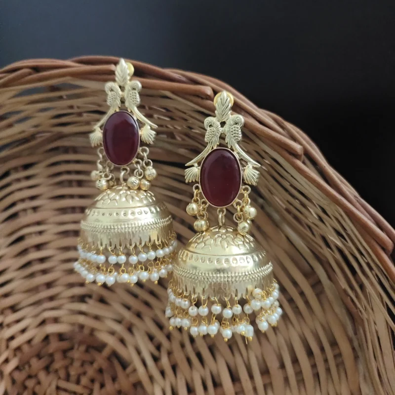 Glamaya Raha Golden Light Weight Jhumka 9 GLAM-ER-MF-90-530431-123-5