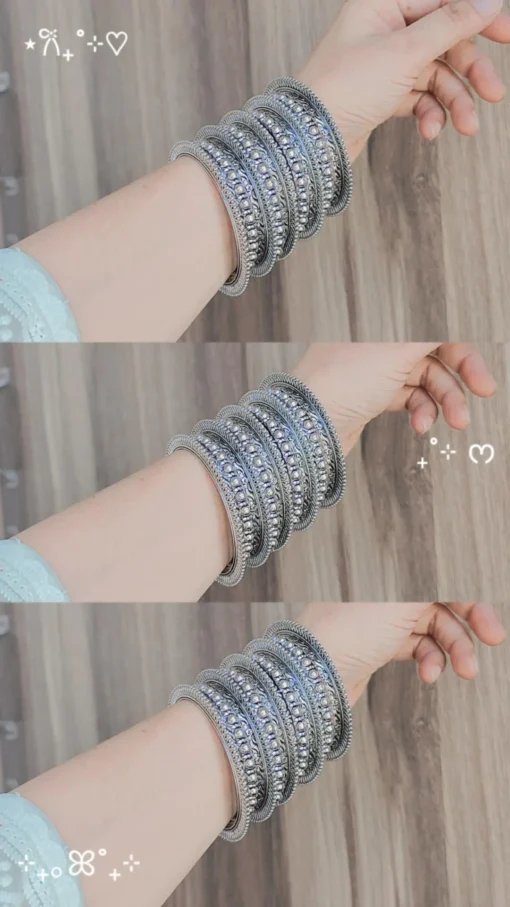 Glamaya Oxidised Bangles Set Of 17 Pc 2 GLAM-CB-OX-30-599257-55-10 Glamaya Oxidised Bangles Set Of 17 Pc 2 GLAM-CB-OX-30-599257-55-10