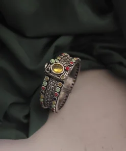 Glamaya Oxidised Stone Bangle Screw Openable 13 GLAM-BB-ST-75-804820-95-4 Glamaya Oxidised Stone Bangle Screw Openable 13 GLAM-BB-ST-75-804820-95-4