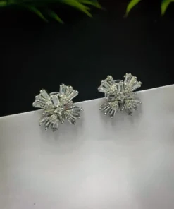 Glamaya Cubic Zirconia White Gold Plated Stud Earrings 1 GLAM-ER-CZ-46F7-027874-70-3