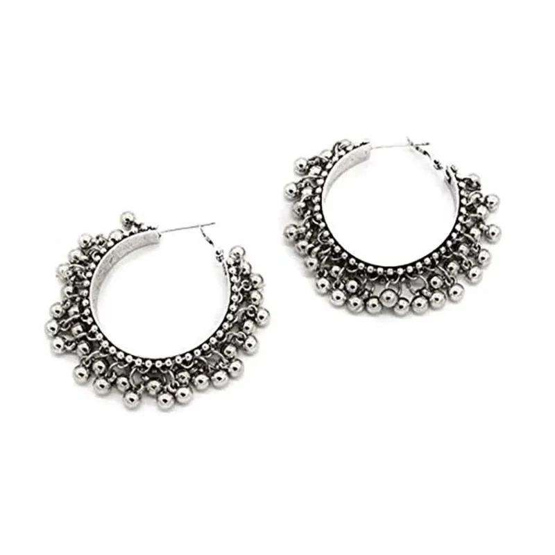 Glamaya Oxidized Ghungroo Hoop Earring For Women N Girls 1 GLAM-ER-OX-5-842109-11-10