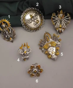 Glamaya Oxidised Two Tone Adjustable Finger Ring 1 GLAM-RI-TT-8-233475-15-5