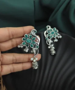 Glamaya Oxidised Peacock Jhumki Earring 4 GLAM-ER-OX-10-552650-17-5