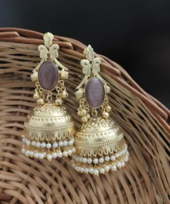 Glamaya Raha Golden Light Weight Jhumka 5 GLAM-ER-MF-90-530431-123-5 Glamaya Raha Golden Light Weight Jhumka 5 GLAM-ER-MF-90-530431-123-5