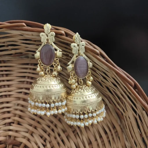 Glamaya Raha Golden Light Weight Jhumka 5 GLAM-ER-MF-90-530431-123-5 Glamaya Raha Golden Light Weight Jhumka 5 GLAM-ER-MF-90-530431-123-5