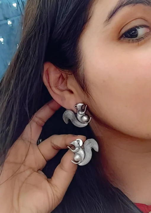 Glamaya Silver Replica Squirrel Stud Earring 3 GLAM-ER-OX-30-467263-35-4 Glamaya Silver Replica Squirrel Stud Earring 3 GLAM-ER-OX-30-467263-35-4
