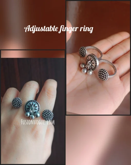 Glamaya Oxidized Adjustable Antique Finger Ring 2 GLAM-RI-OX-16F7-952505-25-3 Glamaya Oxidized Adjustable Antique Finger Ring 2 GLAM-RI-OX-16F7-952505-25-3