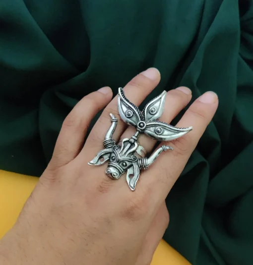 Glamaya Durga Oxidised Ethnic Adjustable Finger Ring 2 GLAM-RI-OX-9-154770-12-5 Glamaya Durga Oxidised Ethnic Adjustable Finger Ring 2 GLAM-RI-OX-9-154770-12-5
