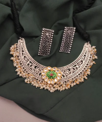 Glamaya Traditional Choker Necklace Earrings Set 1 GLAM-CN-OX-21F4-446329-30-7