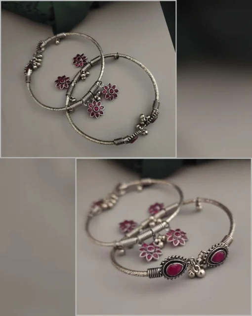 Glamaya Oxidized Adjustable Foot Kada 1 GLAM-BA-OX-40-035250-60-3