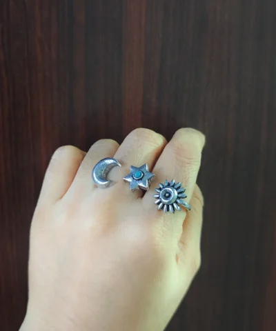 Glamaya Oxidised Adjustable Stylish Ring 1 GLAM-RI-OX-16F7-057975-25-3