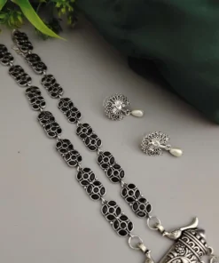 Glamaya Aadrika Long Oxidised Long Necklace Earring Set 10 GLAM-CN-OX-15-613041-21-10 Glamaya Aadrika Long Oxidised Long Necklace Earring Set 10 GLAM-CN-OX-15-613041-21-10