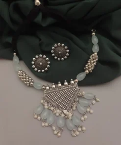 Glamaya Inaya Oxidised Ghungroo Necklace Set 5 GLAM-CN-OX-15F7-421457-25-7 Glamaya Inaya Oxidised Ghungroo Necklace Set 5 GLAM-CN-OX-15F7-421457-25-7