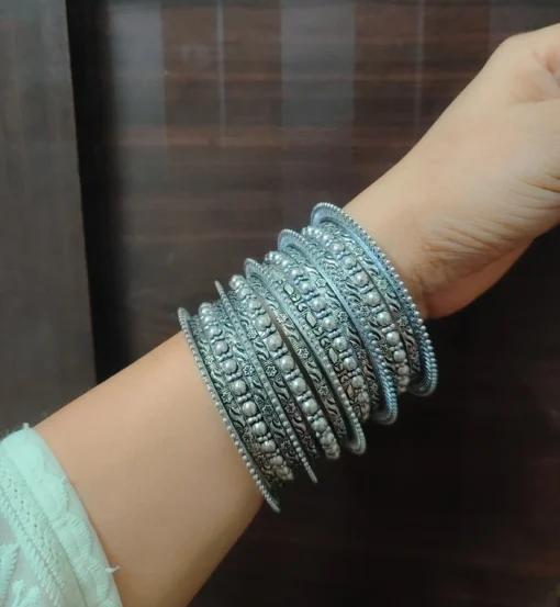 Glamaya Oxidised Bangles Set Of 17 Pc 1 GLAM-CB-OX-30-599257-55-10