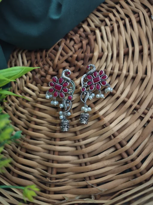 Glamaya Oxidised Peacock Jhumki Earring 6 GLAM-ER-OX-10-552650-17-5 Glamaya Oxidised Peacock Jhumki Earring 6 GLAM-ER-OX-10-552650-17-5