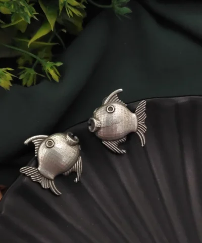 Glamaya Silver Replica Fish Earring 1 GLAM-ER-OX-9-216879-11-10