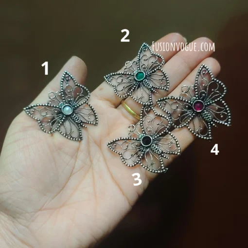 Glamaya Oxidised Cute Butterfly Adjustable Ring 1 GLAM-RI-OX-8-596991-15-5