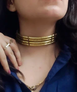 Glamaya Oxidised Tribal Spiral Necklace Adjustable 1 GLAM-NE-OX-65-434240-105-2